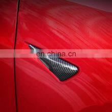 Frosting Matte Finish Carbon Fiber Pattern Side Camera Protective Cover Decoration Accessories For Tesla Model 3 thumbnail-2