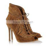 C89229A Europea Women Sexy High Heel Suede Shoes Bulk Wholesale Women Tassel Suede Shoes Fashion Boots thumbnail-2