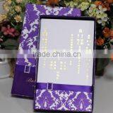 2016 Newest Luxury Flocking Purple Invitation for Wedding thumbnail-2