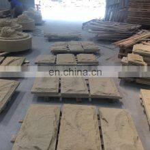 High quality beige sandstone cladding mushroom surfacenatural stone slate slabs wall panels/boards for enclosure flower bed