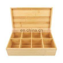 Large Wooden Tea Organizer Box 8-Slot 100% Handmade Craft Eco-Friendly Natural Decor thumbnail-5