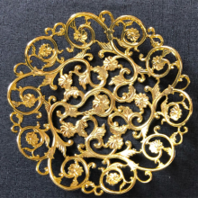Wholesale Charger Plate Golden Egyptian Flower Hollow Out Plates Decorative Trays For Wedding thumbnail-3