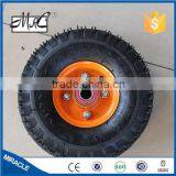 High Quality 10" 4.10/3.50-4 Nature Rubber Pneumatic Trolley Wheel With Metal Rim thumbnail-2