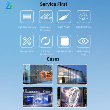 Full-color LED Grille Transparent Screen Indoor and Outdoor Thin Custom LED Display Square Naked-eye 3D Transparent Screen thumbnail-5