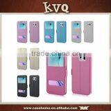 Silk Skin Window View Wallet Flip Leather Cover Case for Samsung Galaxy S6 S6 Edge