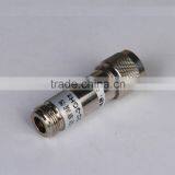 40 dB Fixed Attenuator, N Male to N Female Brass Nickel Body Rated to 1 Watt Up to 3 GHz