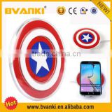 2015 Hot international QI standard wireless charger for samsung galaxy s6 edge Captain America s6 qi Standard wireless charger