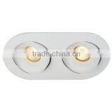 IP54 High Quality 2*7W Oval Adjustable Dimmable Anti-glare Citizen Cob Downlight thumbnail-2