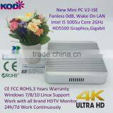 Fanless Nettop PC With Mini Itx Case Onboard i3 5005u Core 1.7ghz 3d Gaming 4k hd Support W10 w8 Updating 12v Home Htpc