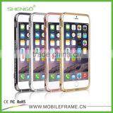 Cheap Metal Bumper Case for IPhone 6 With Diamond