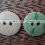 17.5mm Custom Make Lovely Painted Natural Wood 2 Holes Button