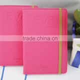 pink and blue pvc leather brand promotional gift daily notebook