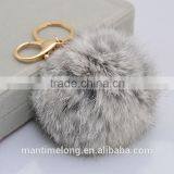 Rabbit Fur Ball Keychain Rabbit Tail Keychain Rabbit Fur Key Chain thumbnail-2