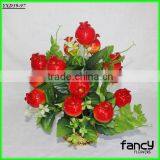 15 Heads Red Plastic Pomegranate Plant With Tray