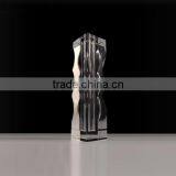 Long-Stemmed Glass Candle Holder in Flowing Curves Design for Home Decor thumbnail-1