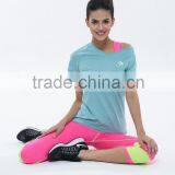 Soft Jersey Short Sleeve and Capris Yoga Wear Women Wholesale Yoga Wear thumbnail-2