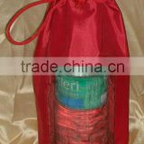 Polyester bottle pouch with front window