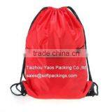 Custom Polyester Drawstring Bag, Reusable Grocery Backpack Shopping Bag, Drawstring Bag With Front Zipper Porket