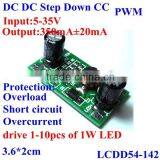 1W LED Driver Circuit PCB Board Module 350mA PWM Input 5-35V DC-DC BUCK Convertere Constant Current CC