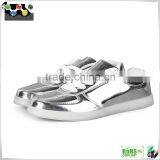 Boys Girls Soft Wear LED Luminous Sports Leisure Shoes Lace-up Led Flash Evening Shoes Golden Silver Color thumbnail-3