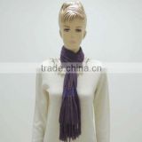 TY10 violet with other color knit cotton scarf