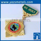 Decorative Custom Fashion Star Shape Metal Medal Ribbon