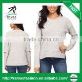 Ramax Custom Women Casual French Terry Crew Neck Sweatshirt Tops thumbnail-1