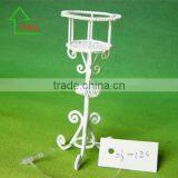 Dolls House Miniature 1:12 Scale Furniture White Wire Plant Stand Multi Planter thumbnail-4