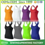 High quality womens 100% polyester quick dry elastic blank sport tank top