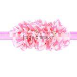 Chevron Shabby Chic Flower Headband Pear Rhinestone Lace Flower Hairband Little Girls Hair Bands thumbnail-4