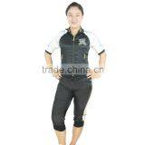 Women Short Sport Jogging Suit Poplin Shiny Emb. & Print Full Zipper Hooded thumbnail-1