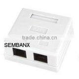 CAT6 UTP 2 Port RJ45 Surface Mount Box
