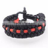 Black Survival Metal Alloy Buckle Paracord Bracelet With Logo thumbnail-5