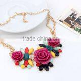 New Hot Selling Flower Choker Collar Vintage Pendant Statement Necklace Women thumbnail-4