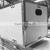 No-nail plywood box with steel frame