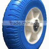 8 Inch FLAT FREE PU Wheel With Ball Bearing Plastic Rim for Tool Carts Hand Trucks thumbnail-1