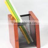 China Supplier Hot Sale Wooden Mesh Pen Holder/Pencil Holder/Pen Stand thumbnail-2