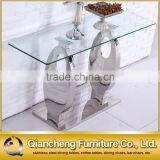 Console Table With Glass Top Marble Top for Living Room Furniture thumbnail-1