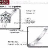 One Stone CZ Rhinestone Stainless Steel Rings for Women Wedding Ring Stone thumbnail-6