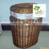 Wicker Laundry Basket With Hamper thumbnail-1