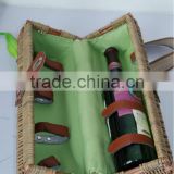 traditional FRENCH willow red wine packing basket with short leather (factory provide)