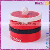 Round Shaped Ceramic Christmas Candy Jar With Lid thumbnail-2