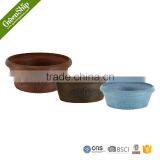 Antique Round Hand Carved Plastic Flower Pot thumbnail-1