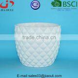 Pineapple Shape Glazed White Ceramic Garden Flower Pot thumbnail-2