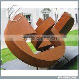 Modern Abstract Metal Corten Sculpture for Square Decor thumbnail-1