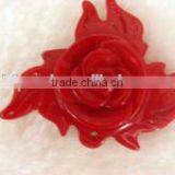 Wholesale 30-35mm Red Flower Shape & Leaf Shape Natural Ladies Coral Pendant thumbnail-1