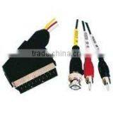 High Quallity SCART PLUG TO 2 RCA+BNC PLUG Cable thumbnail-1