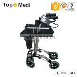 China Suppliers TOPMEDI Rehabilitation Therapy Supplies Lightweight 4 Wheel Folding Rollator Walker thumbnail-2