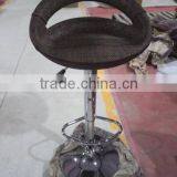 Hand-made Wicker Plastic Metal Bar Stool High Chair thumbnail-5