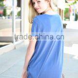 Lady Shirt 2017 Short Sleeve Round Neck Knot Top Trend t Shirt thumbnail-5